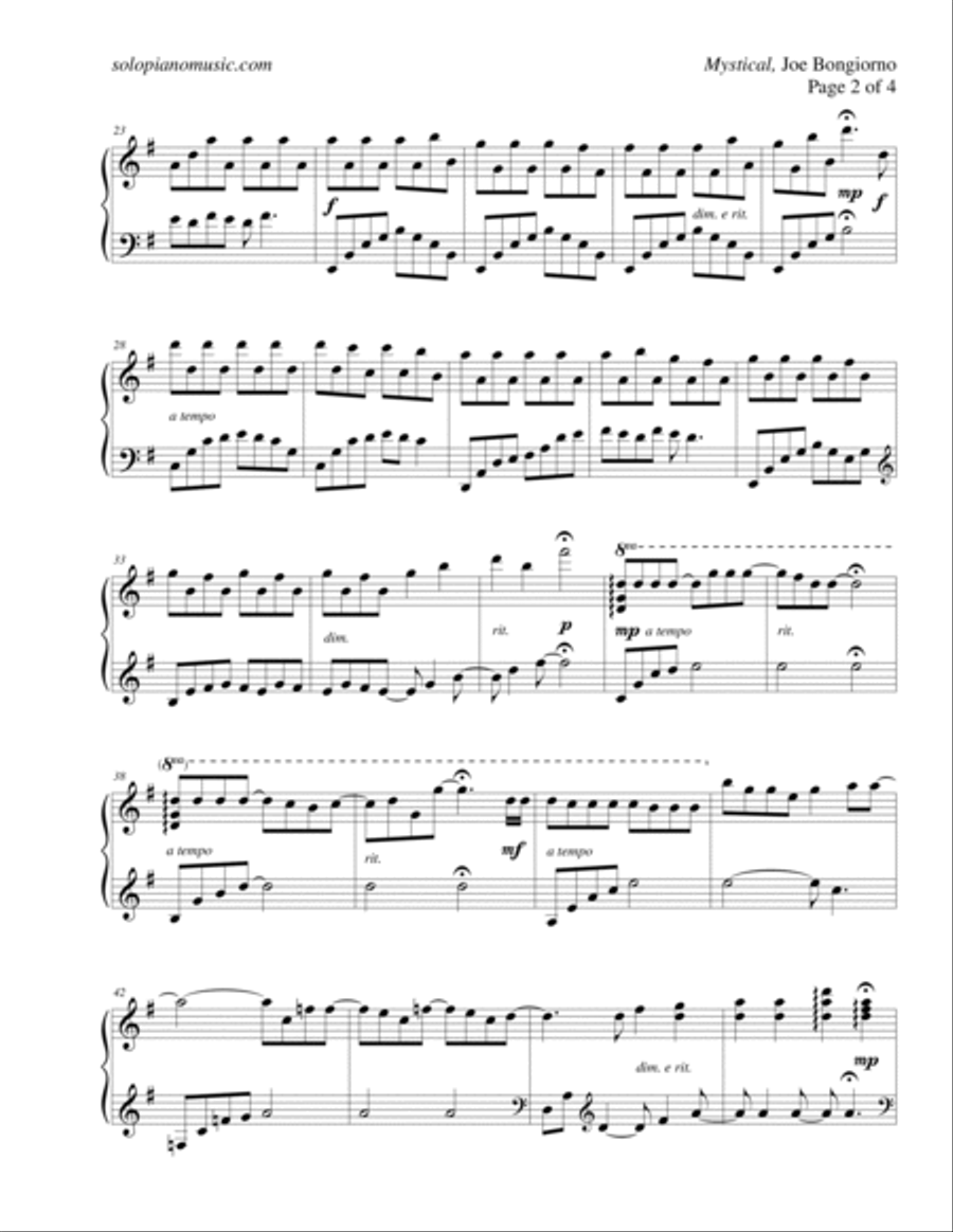 Mystical - by Joe Bongiorno Piano Solo scores gallery preview page 2