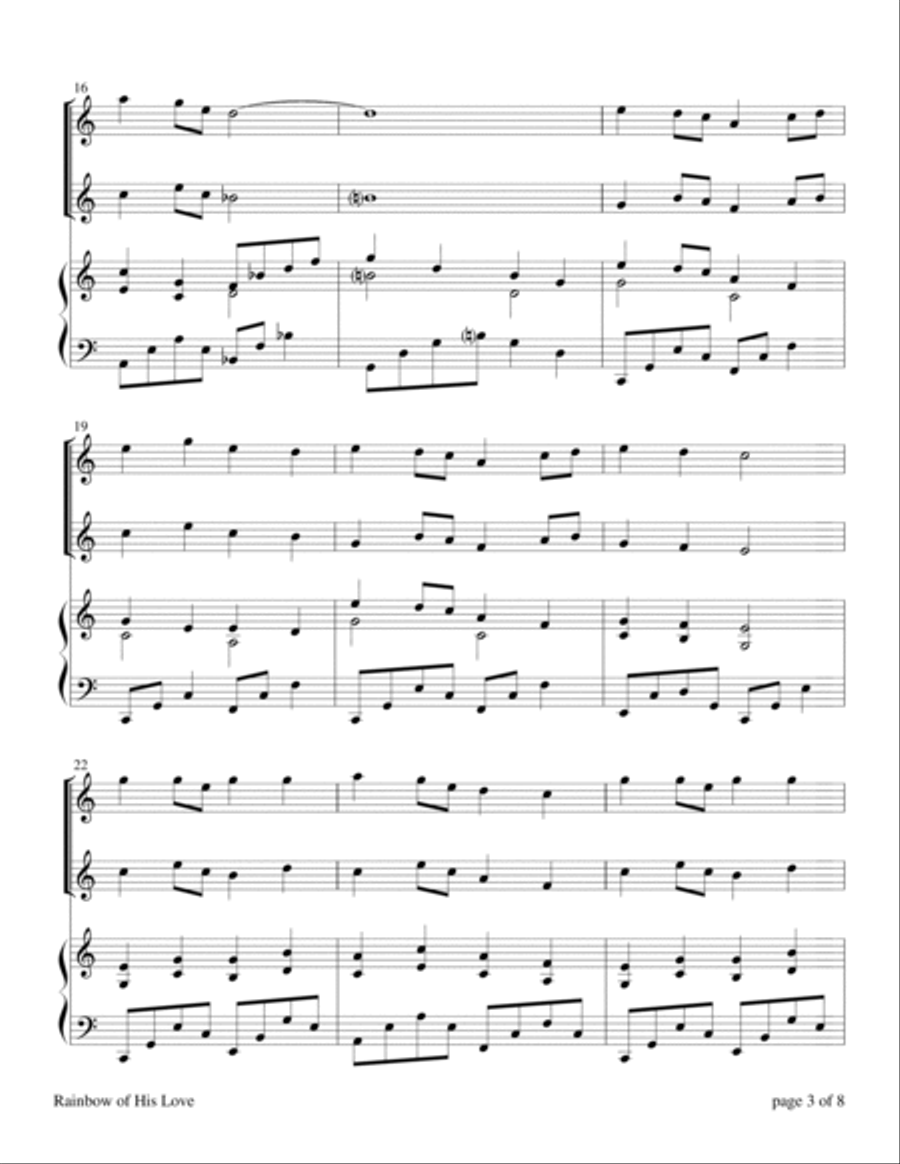 Rainbow of His Love (for Violin and/or Flute duet with Piano Accompaniment) Flute scores gallery preview page 5