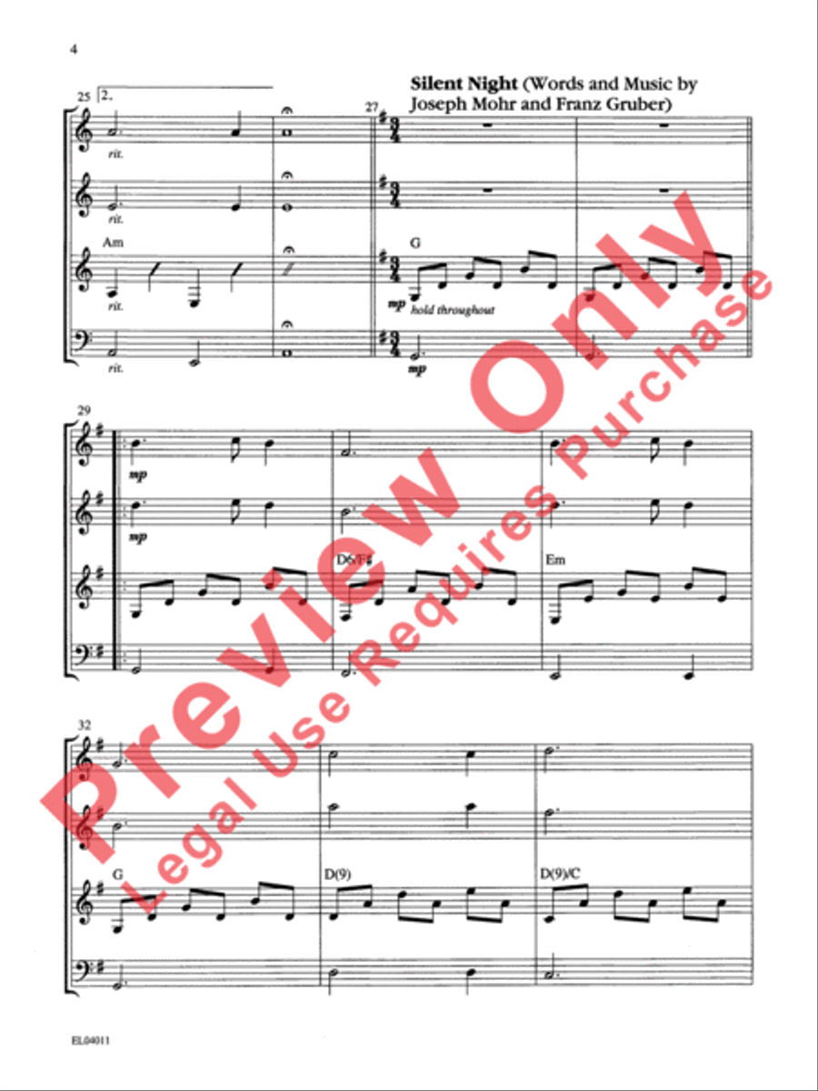 Belwin's 21st Century Guitar Ensemble -- Christmas Medley Guitar Ensemble scores gallery preview page 5