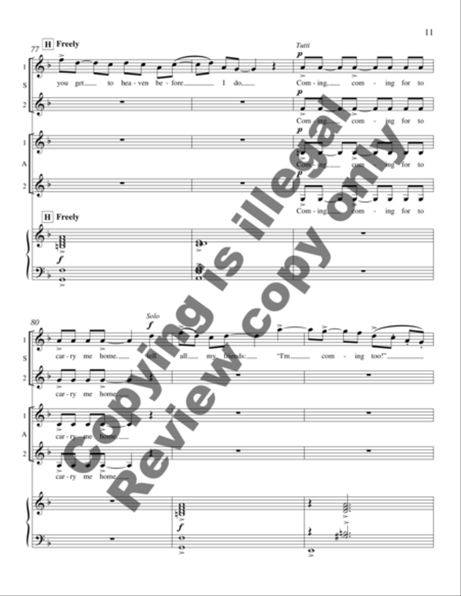 Tambourines from Harlem Songs SSAA scores gallery preview page 18
