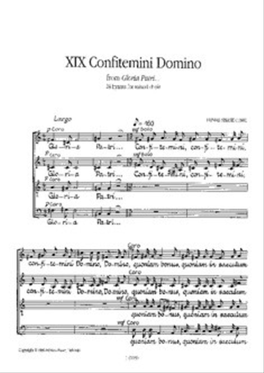 Confitemini Domine - Hymn XIX from Gloria Patri... 24 hymns for mixed choir Mixed Choir scores gallery preview page 1