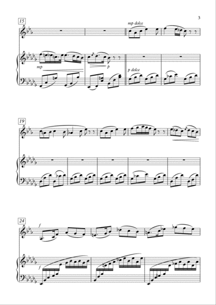 Piece for Clarinet and Piano Small Ensemble scores gallery preview page 3
