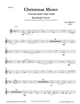 Mouton: Christmas Motet for Double Reed Choir