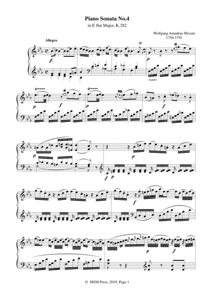 Mozart-Piano Sonata No.4 in E flat Major,K.282