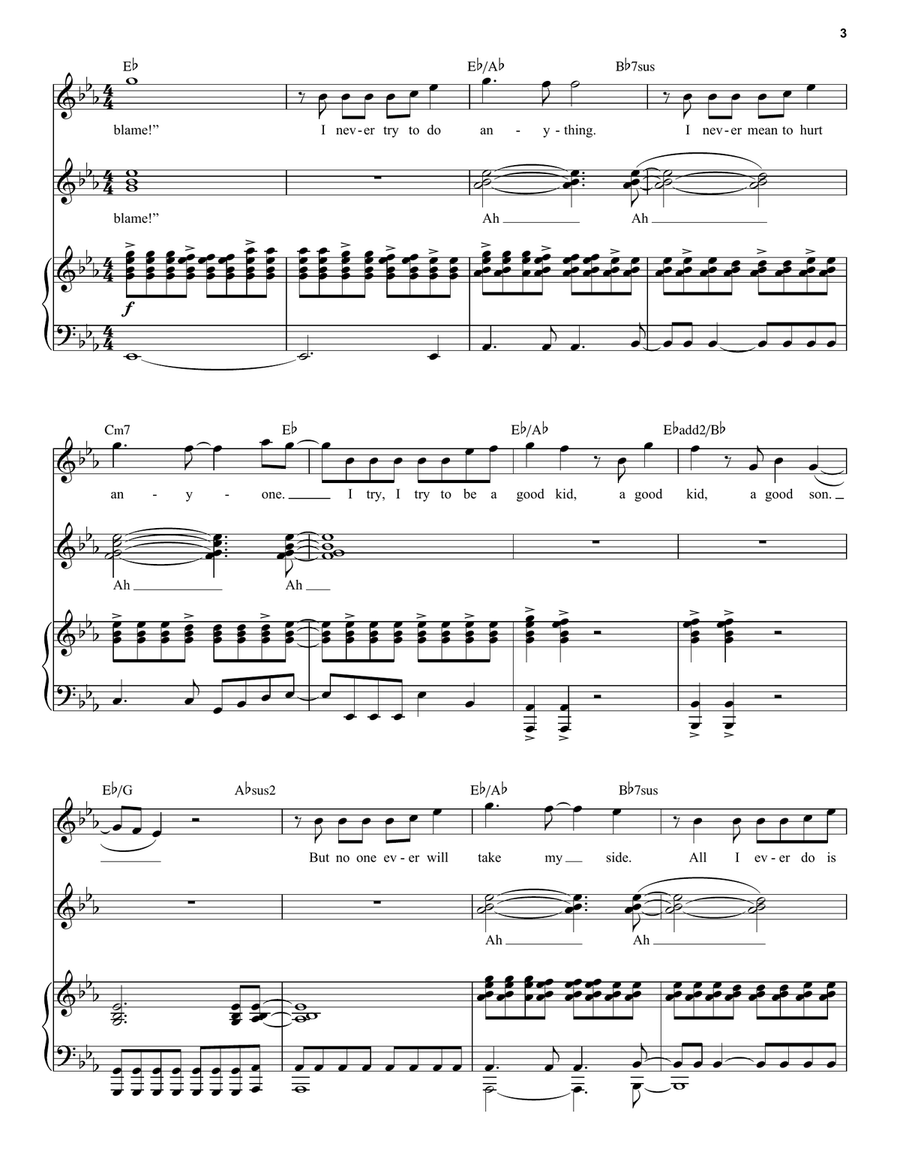 Good Kid (from The Lightning Thief: The Percy Jackson Musical) Voice scores gallery preview page 3