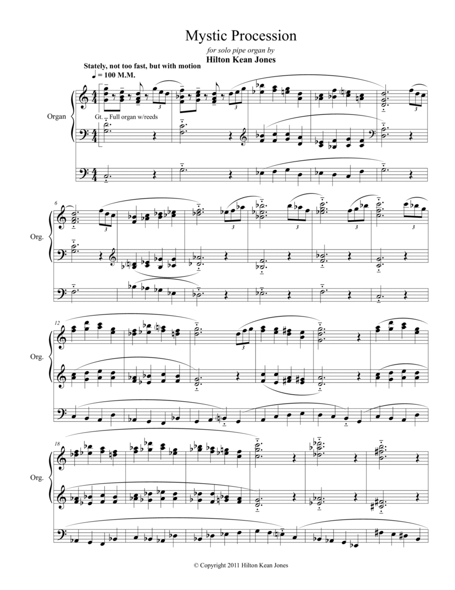 Mystic Procession for pipe organ Organ Solo scores gallery preview page 1