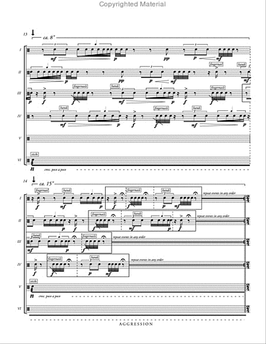Aggression for Six Snare Drums Percussion Ensemble scores gallery preview page 5