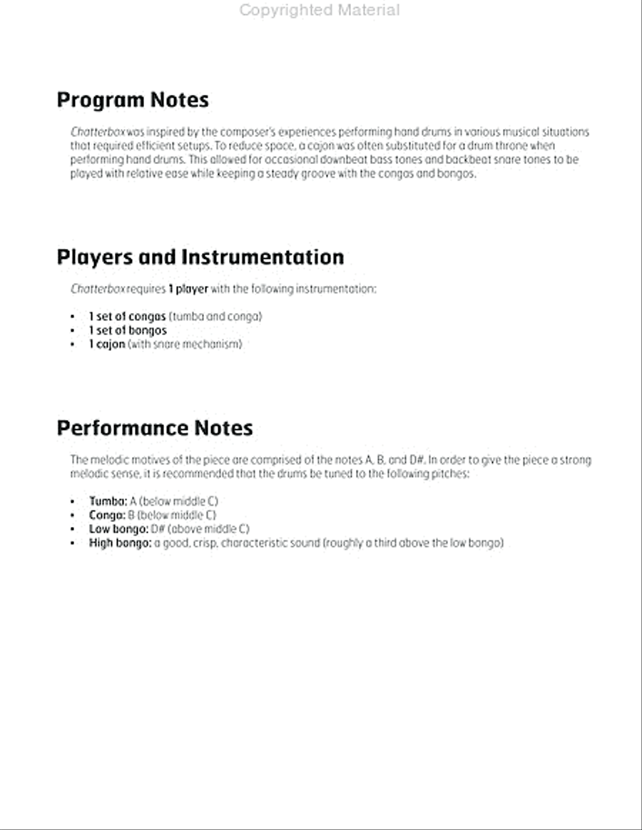 Chatterbox Chatterbox Percussion scores gallery preview page 3