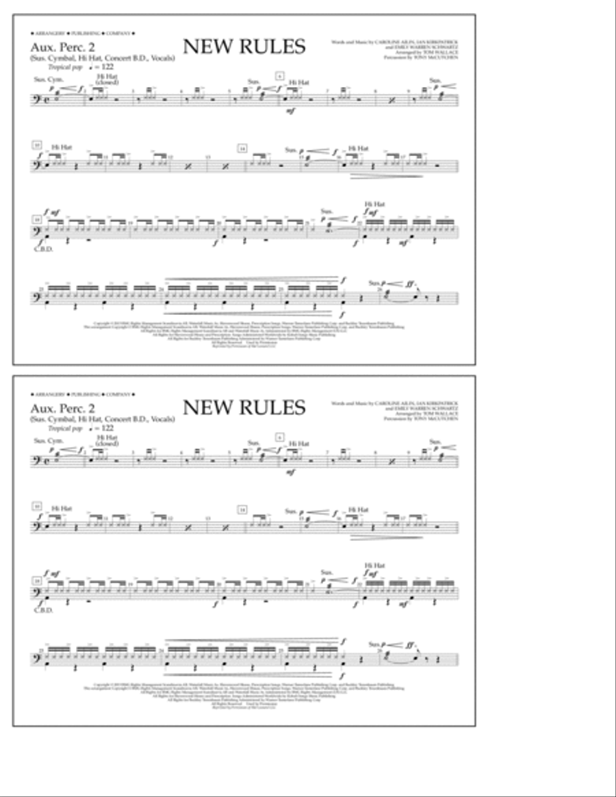 New Rules - Aux. Perc. 2 Marching Band scores gallery preview page 1