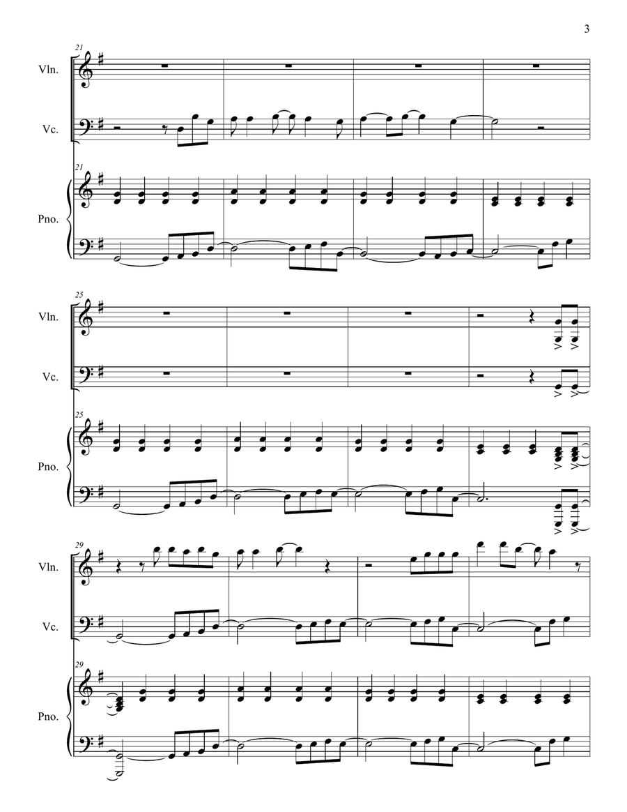 Don't Stop Believin' Piano Trio scores gallery preview page 3