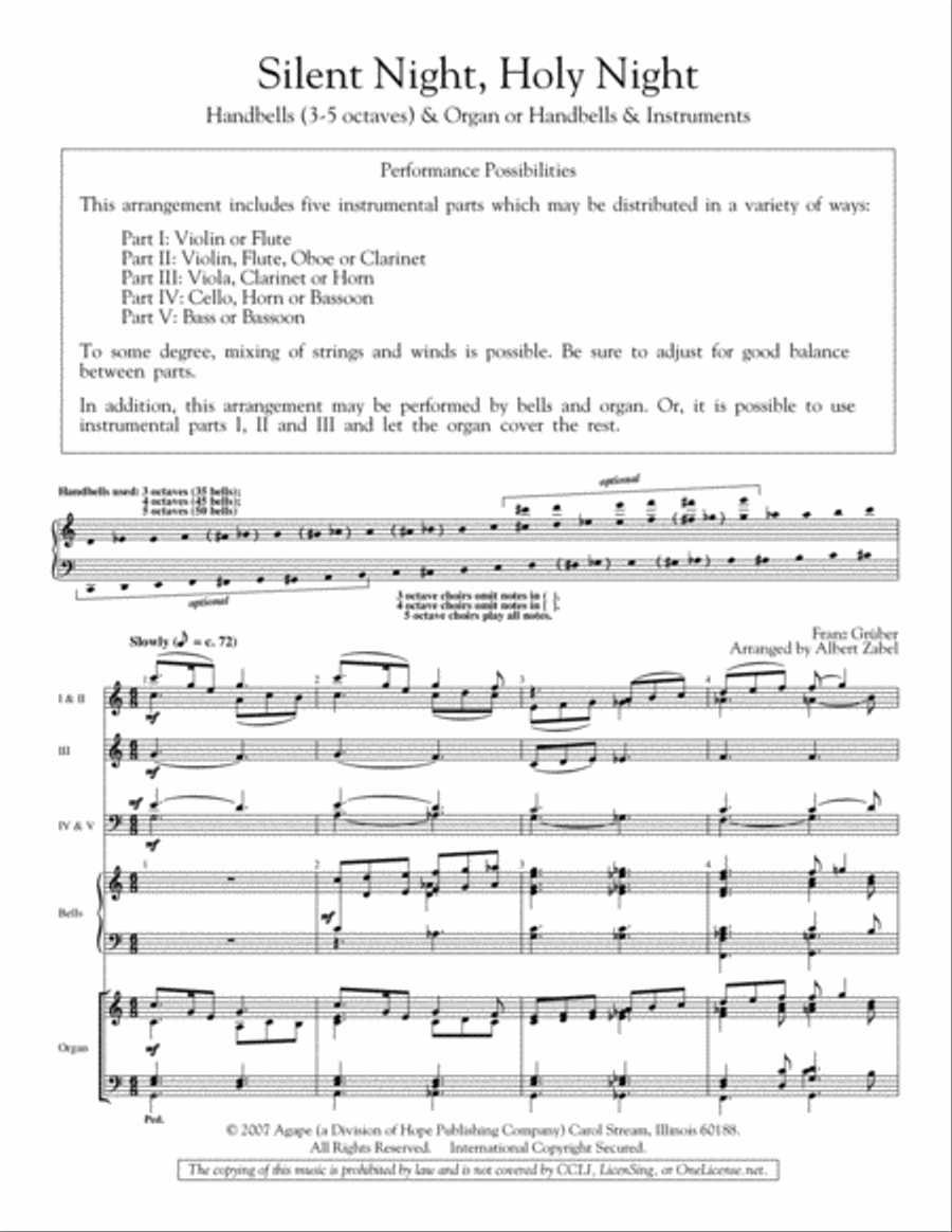 Silent Night, Holy Night Silent Night, Holy Night Handbell Choir scores gallery preview page 2
