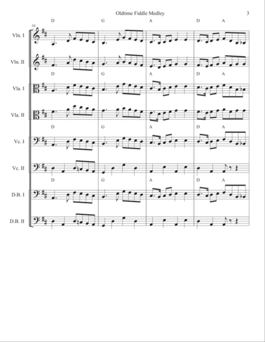 Old-time Fiddle Medley For Strings String Quartet scores gallery preview page 3