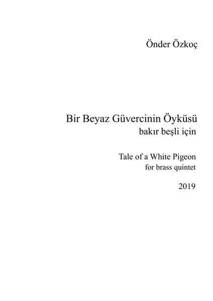 Tale of a White Pigeon for Brass Quintet image number null