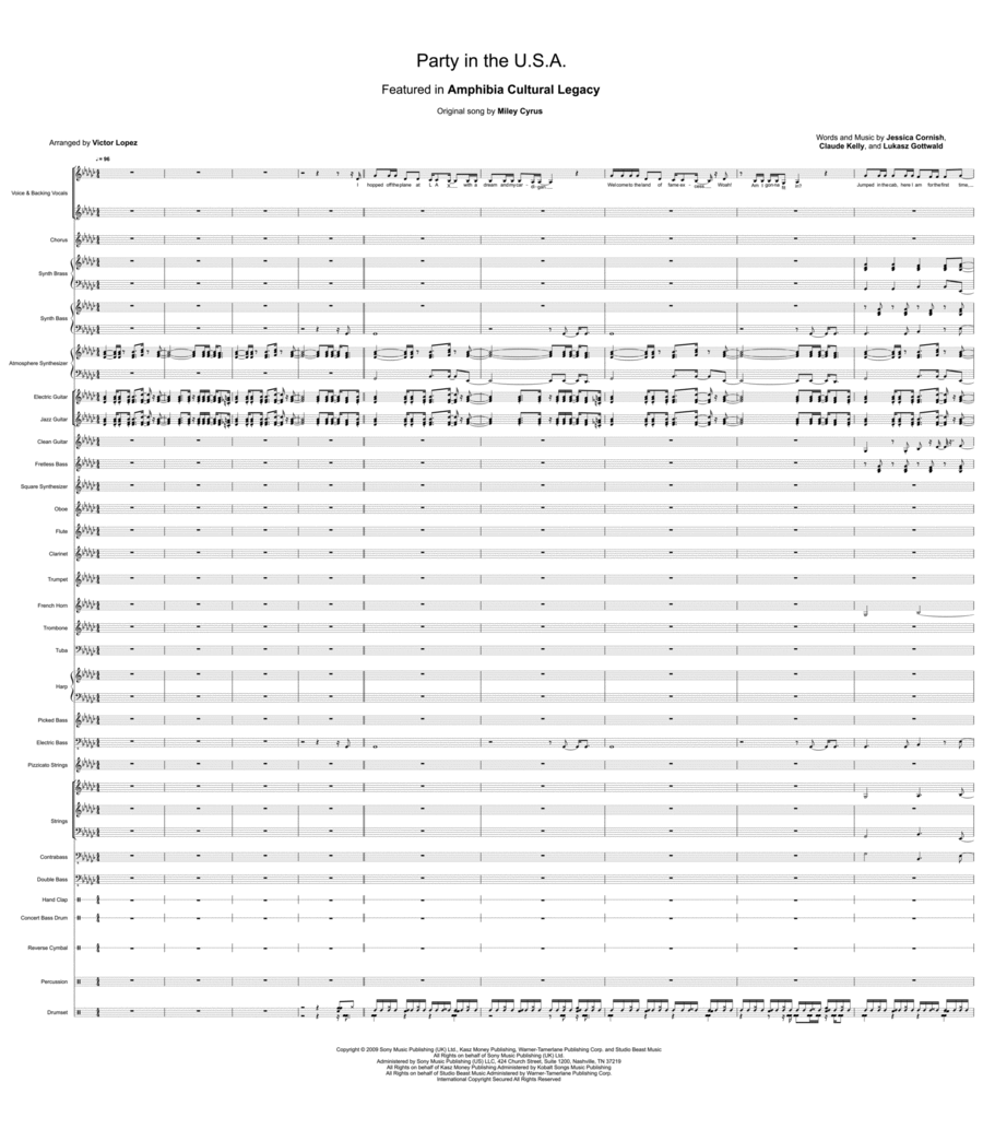 Party In The U.s.a. Choir scores gallery preview page 1