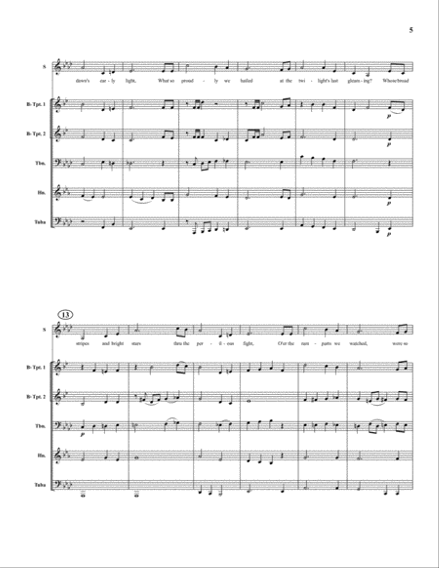 Star Spangled Banner Star Spangled Banner Brass Quintet scores gallery preview page 5