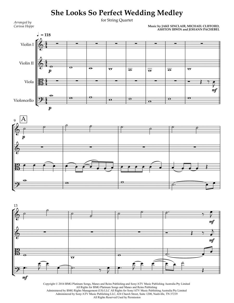 She Looks So Perfect String Quartet scores gallery preview page 1