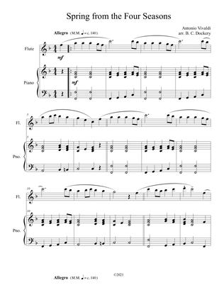 Book cover for Spring from the Four Seasons (Flute Solo) with piano accompaniment