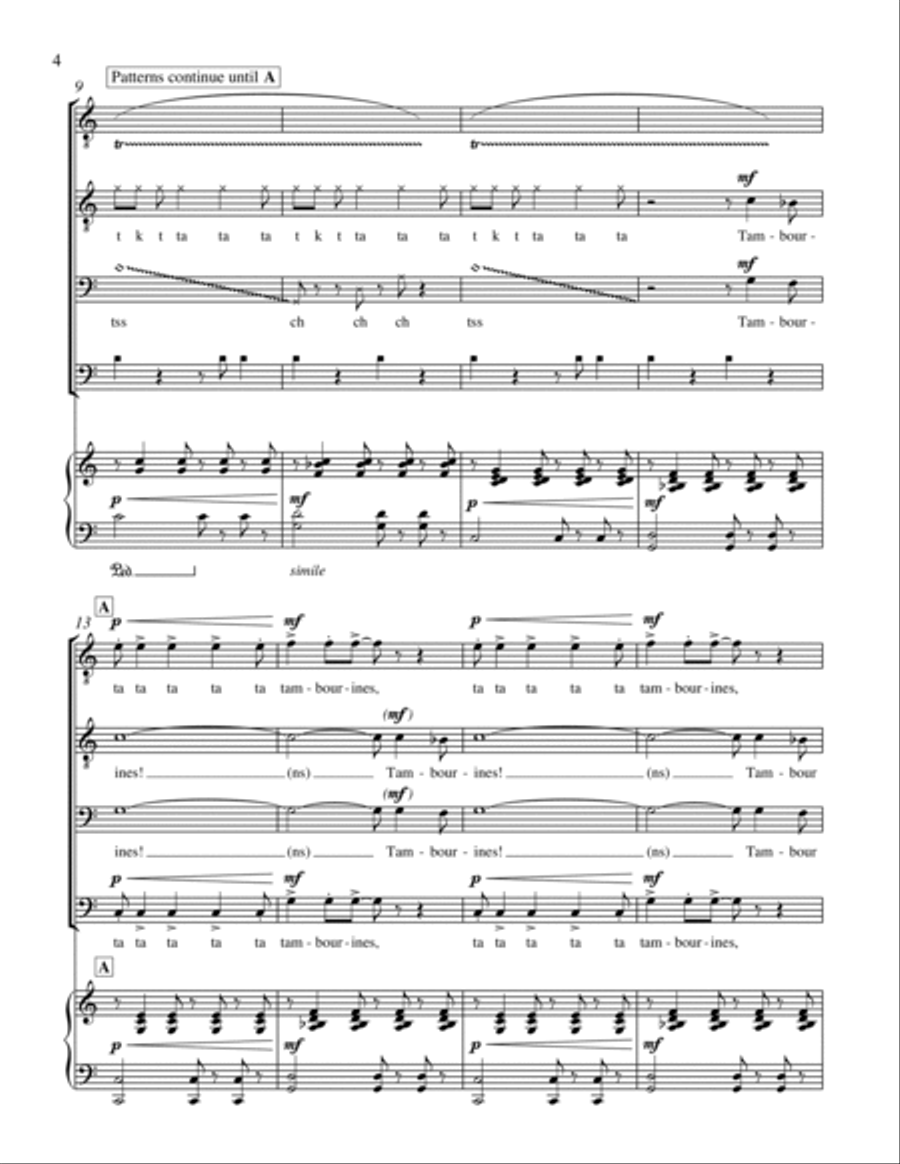 Tambourines from Harlem Songs TTBB scores gallery preview page 4