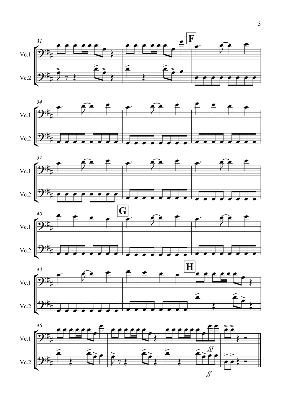Under Pressure Cello Solo scores gallery preview page 3