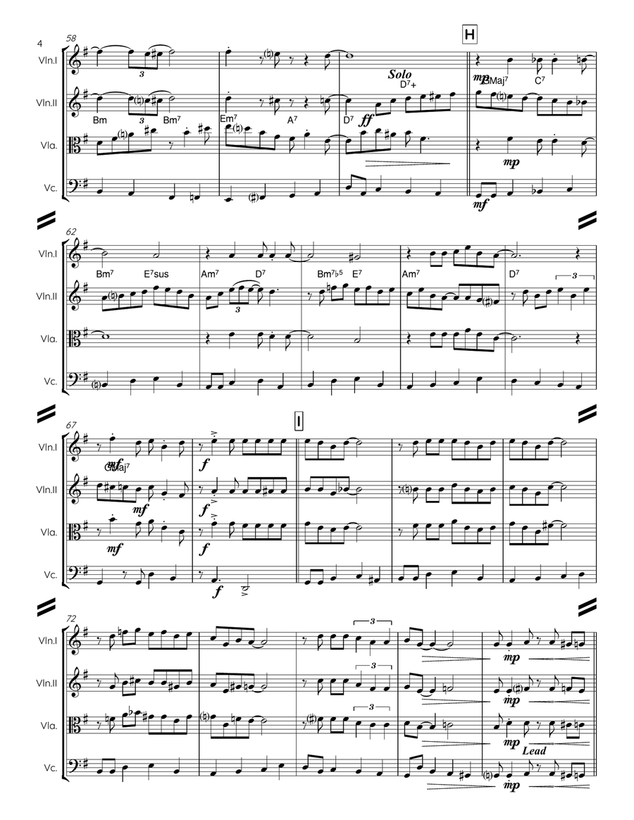 Teach Me Tonight String Quartet scores gallery preview page 5