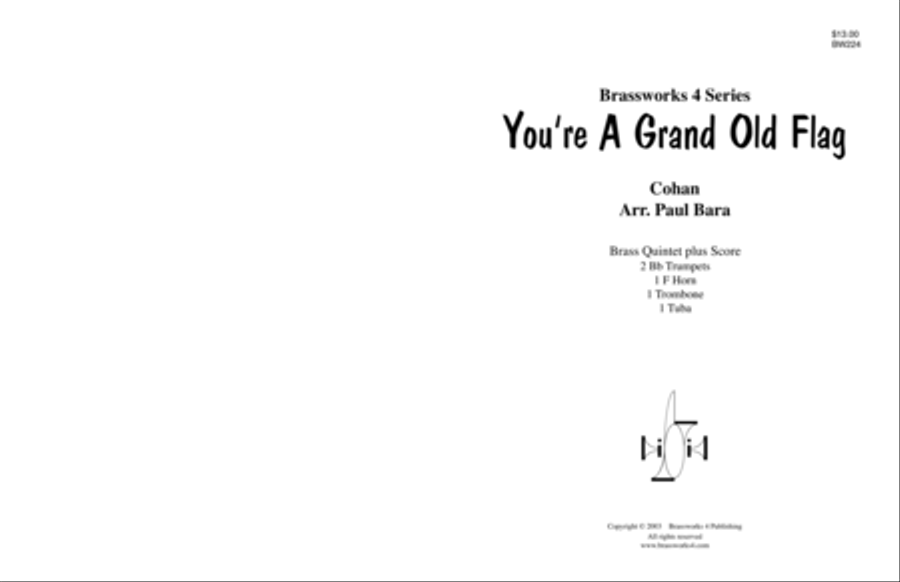 You're A Grand Old Flag Brass Quintet scores gallery preview page 1