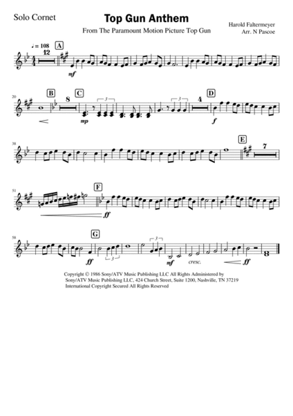 Top Gun Anthem by Harold Faltermeyer - Trumpet Solo - Digital Sheet Music