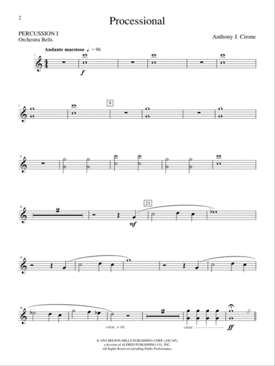 The Anthony J. Cirone Intermediate Percussion Ensemble Collection: 1st Percussion Percussion Ensemble scores gallery preview page 2