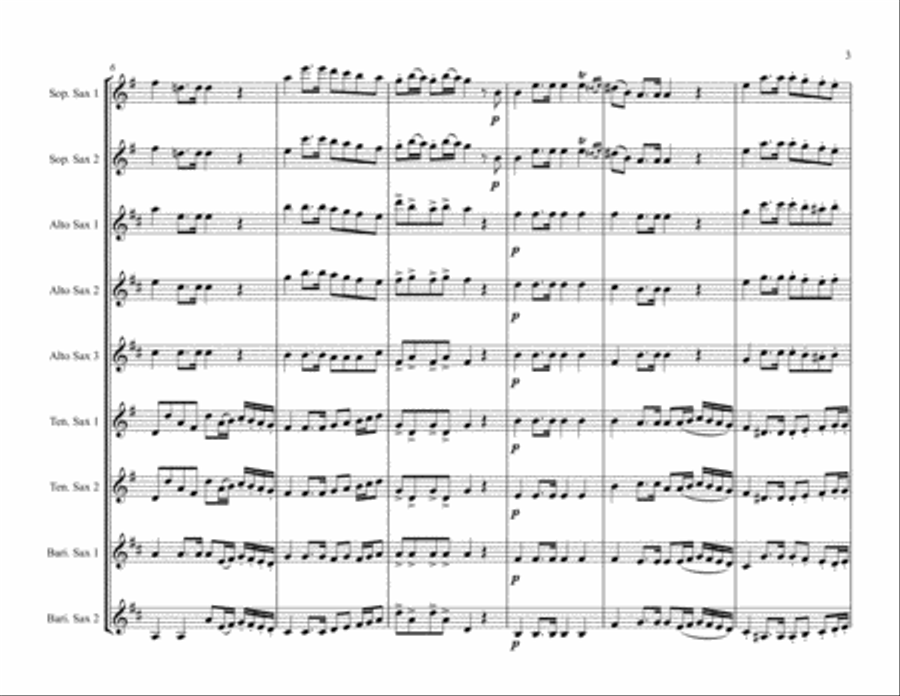 Serenade for Wind Instruments, Op. 44 for Saxophone Ensemble Woodwind Quartet scores gallery preview page 3