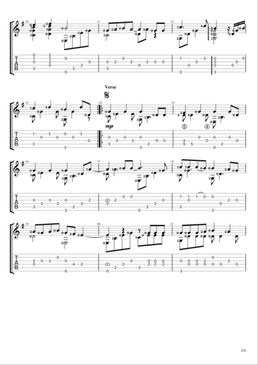 10,000 Reasons (Bless The Lord) Guitar Tablature scores gallery preview page 2