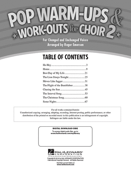 Pop Warm-Ups & Work-Outs for Choir, Vol. 2 image number null