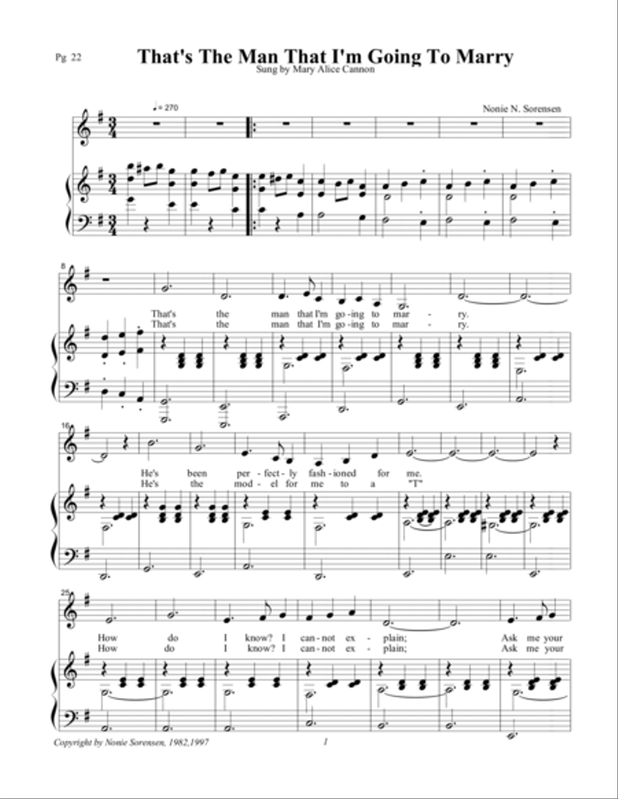 That's The Man I'm Going to Marry Voice Solo scores gallery preview page 1