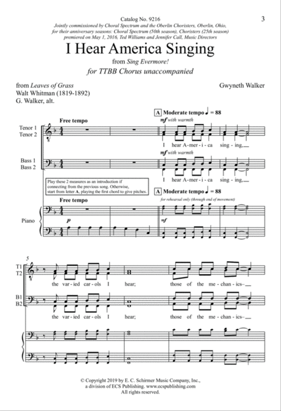 I Hear America Singing TTBB scores gallery preview page 3