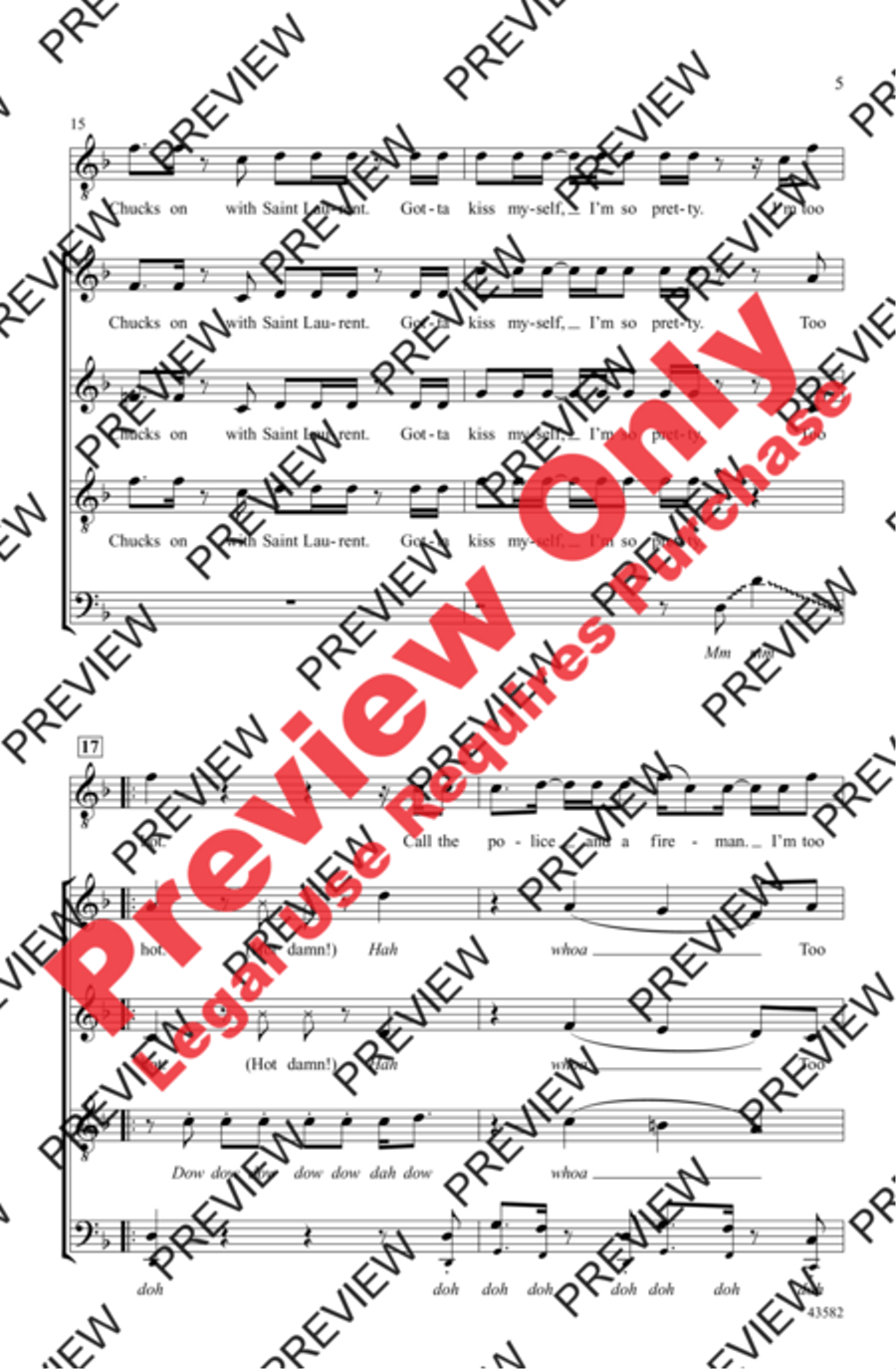 Uptown Funk 4-Part scores gallery preview page 5