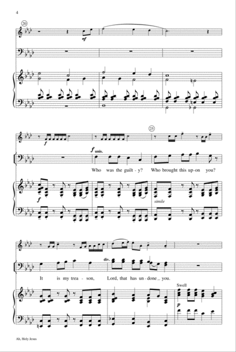 Ah, Holy Jesus 4-Part scores gallery preview page 4