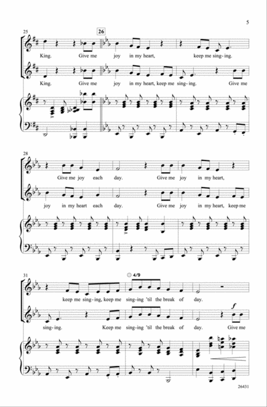 Give Me Oil in My Lamp Give Me Oil in My Lamp Unison Choir scores gallery preview page 4