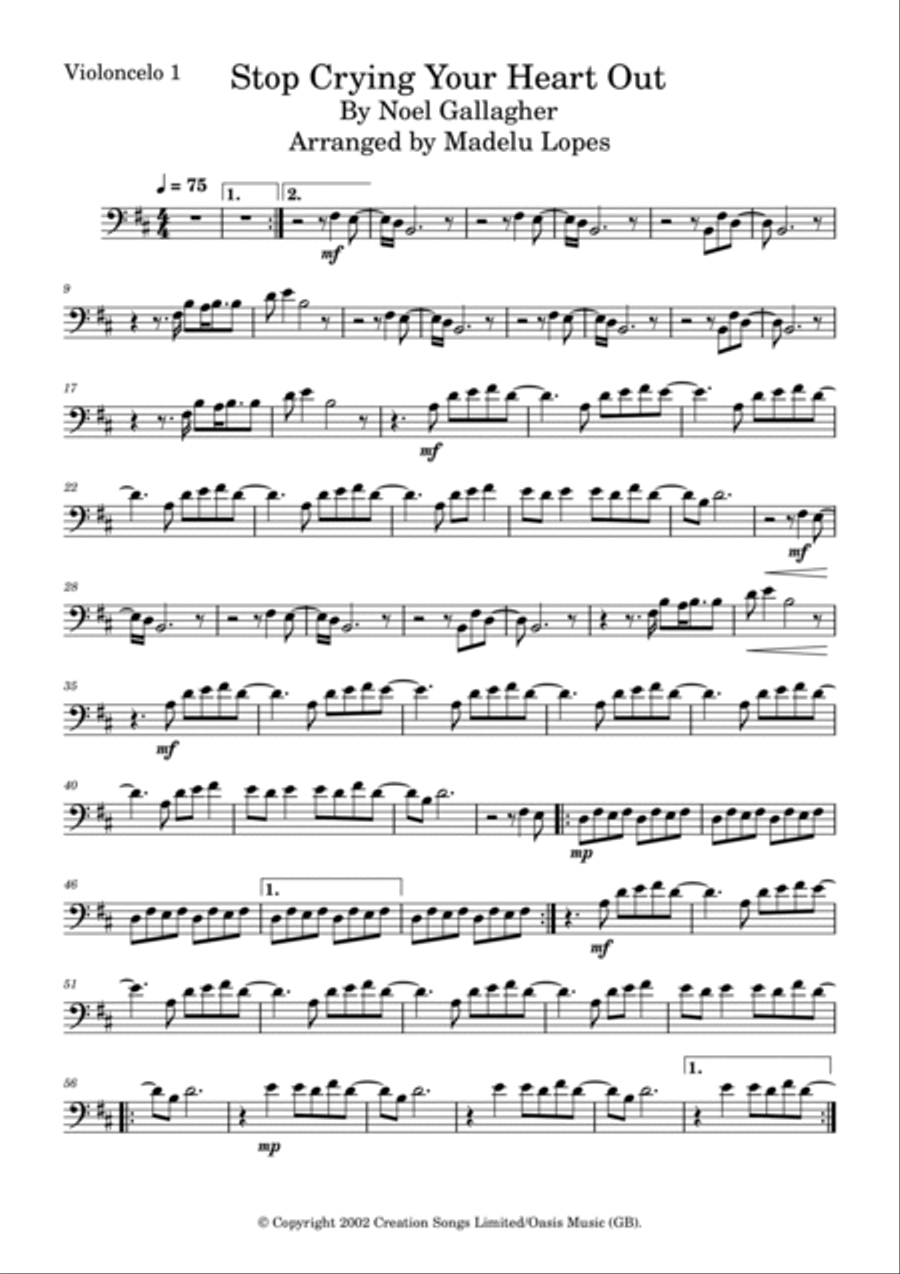 Stop Crying Your Heart Out String Duet scores gallery preview page 3