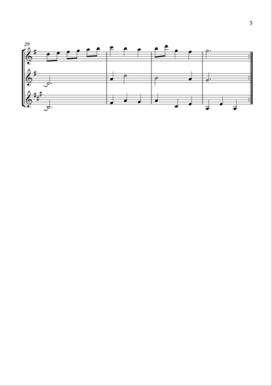 Minuet in G BWV Anh. 114 Woodwind Trio scores gallery preview page 3