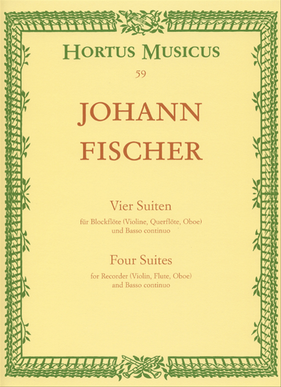 Vier Suiten for Recorder (Violin, Flute, Oboe) and Basso continuo Flute scores gallery preview page 1