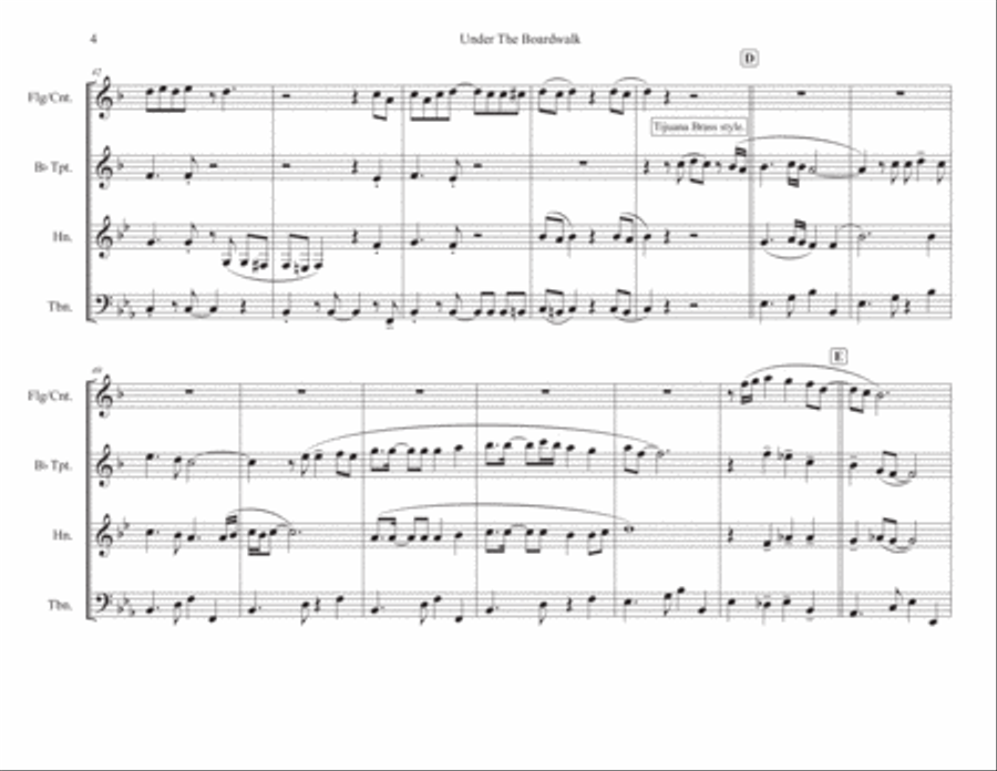 Under The Boardwalk Under The Boardwalk Brass Ensemble scores gallery preview page 5