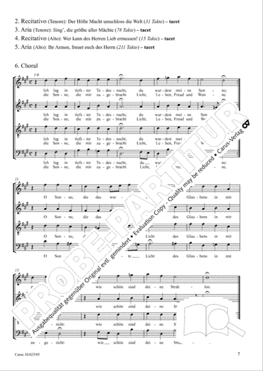 Siehe, Finsternis bedecket das Erdreich 4-Part scores gallery preview page 8