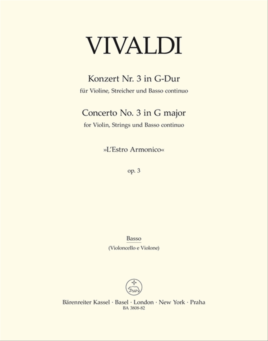 Concerto III G major RV 310 Double Bass scores gallery preview page 1