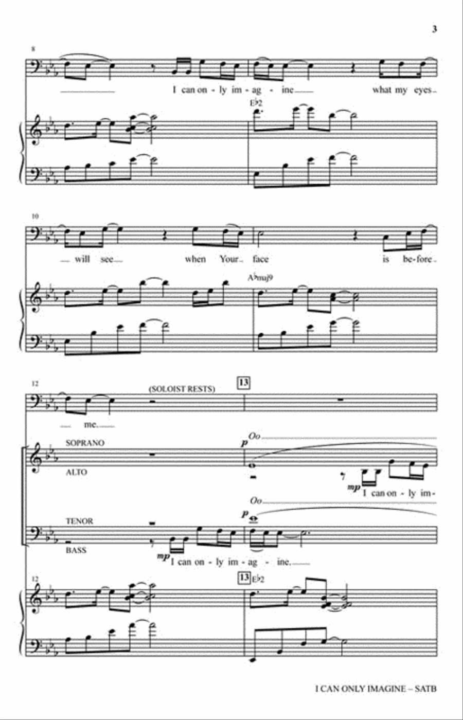 I Can Only Imagine 4-Part scores gallery preview page 3