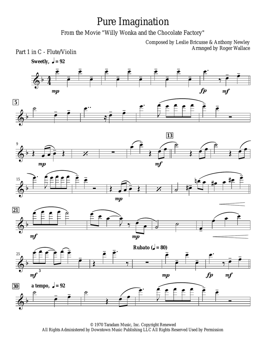 Pure Imagination Flute Duet scores gallery preview page 6