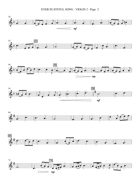Ever In Joyful Song - Violin 2