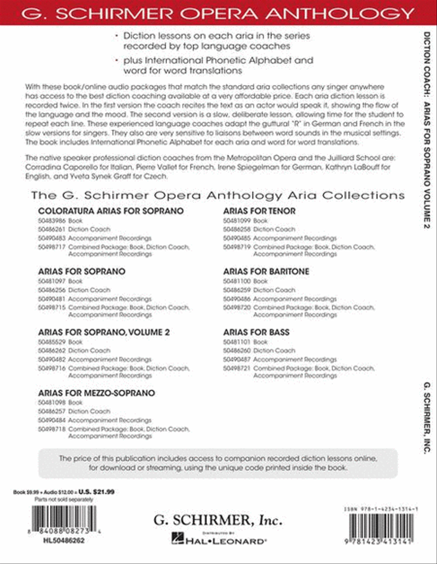 Diction Coach – G. Schirmer Opera Anthology (Arias for Soprano Volume 2) Voice Solo scores gallery preview page 11