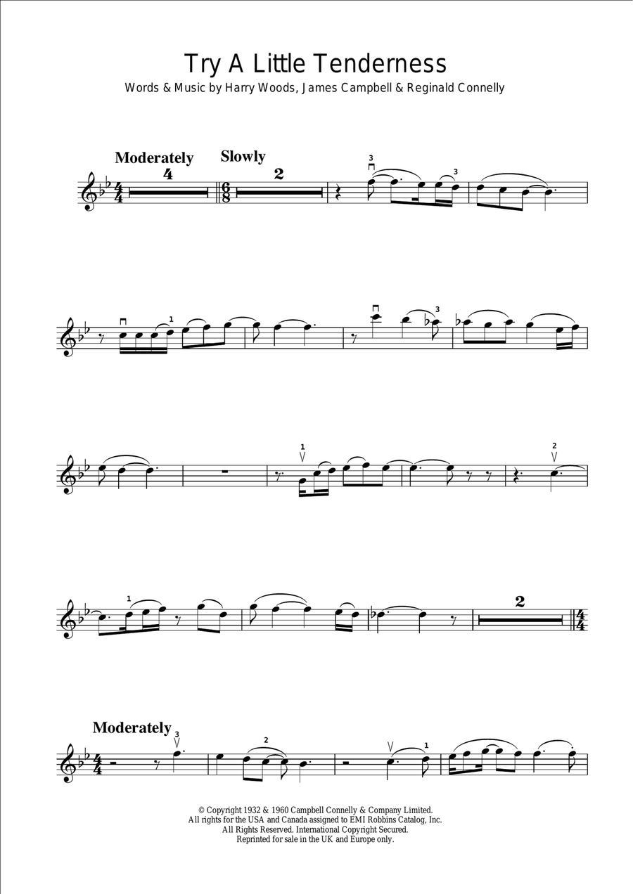 Try A Little Tenderness Try A Little Tenderness Violin Solo scores gallery preview page 1