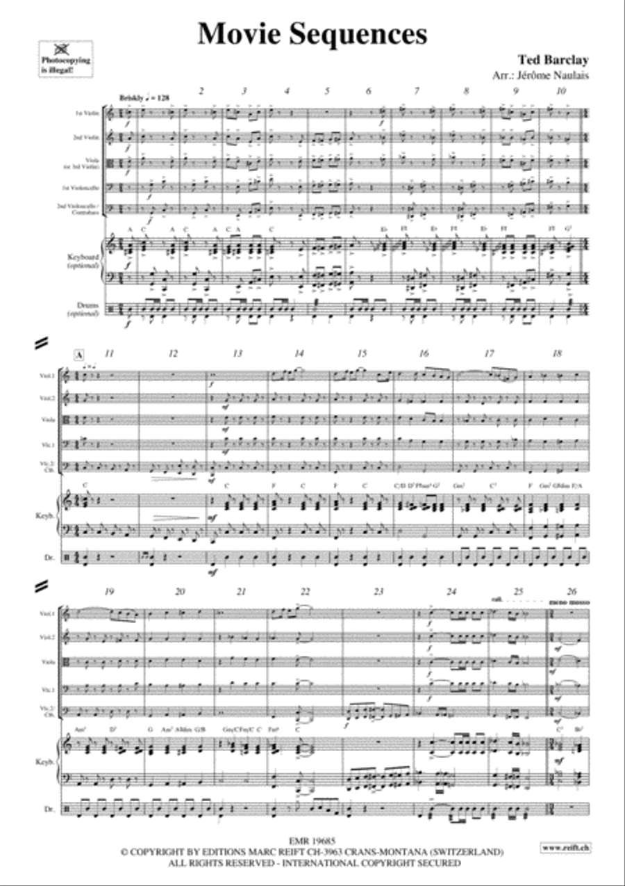 Movie Sequences String Quintet scores gallery preview page 3