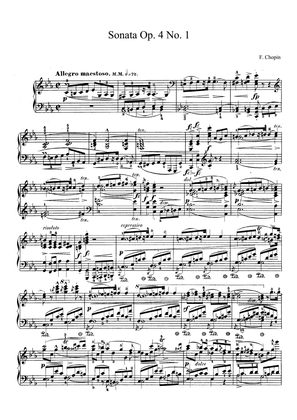 Book cover for Chopin Piano Sonata Op. 4 No. 1 in C Minor