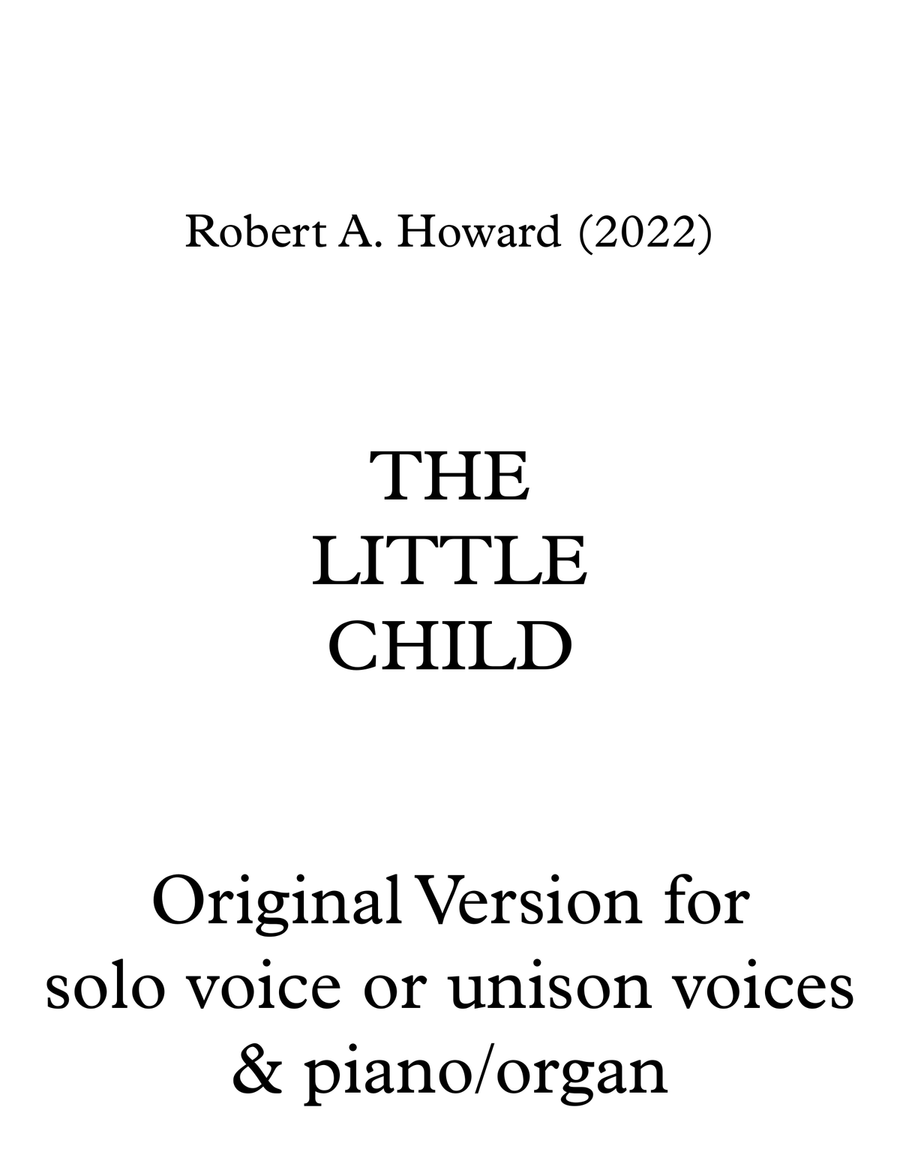 The Little Child (solo/unison version) Unison Choir scores gallery preview page 1