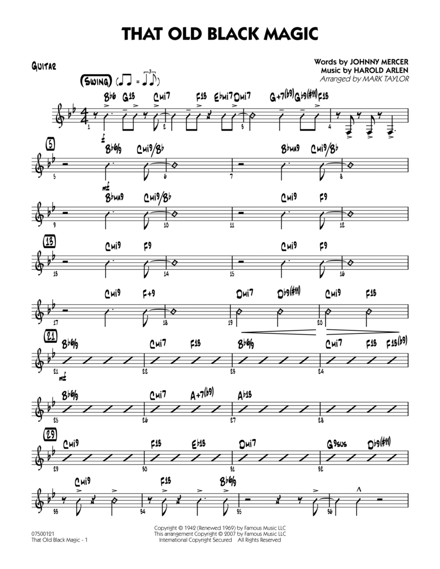 That Old Black Magic - Guitar Jazz Ensemble scores gallery preview page 1